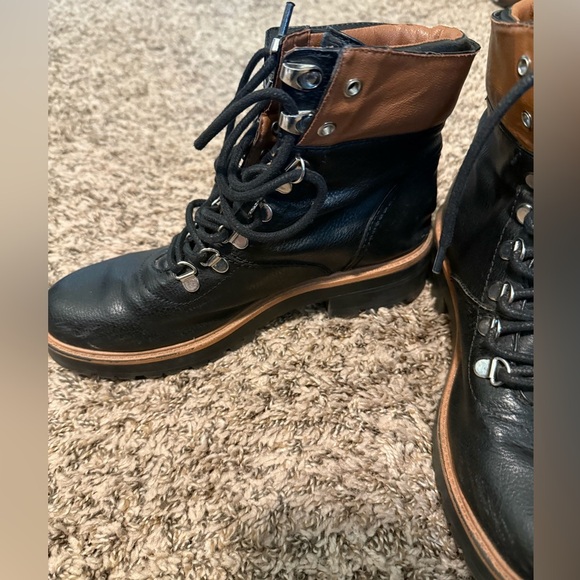 Indigo Black and Brown Heeled Boots - Picture 2 of 6